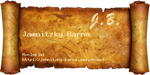 Jamnitzky Barna névjegykártya